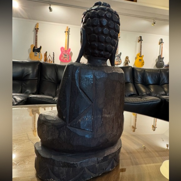Vintage Wood Carved Buddha - Picture 3 of 8